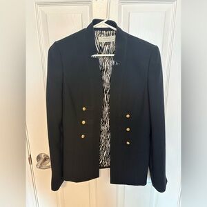 Tahari navy Blazer with Gold-Tone Buttons